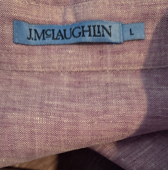 Women's J. McLaughlin Purple Britt Linen Blouse, Size L - Picture 2 of 12